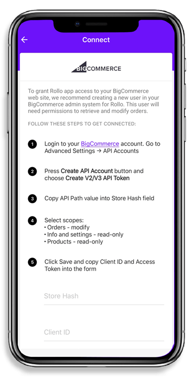 BigCommerce 5 Connect BigCommerce to Rollo Ship