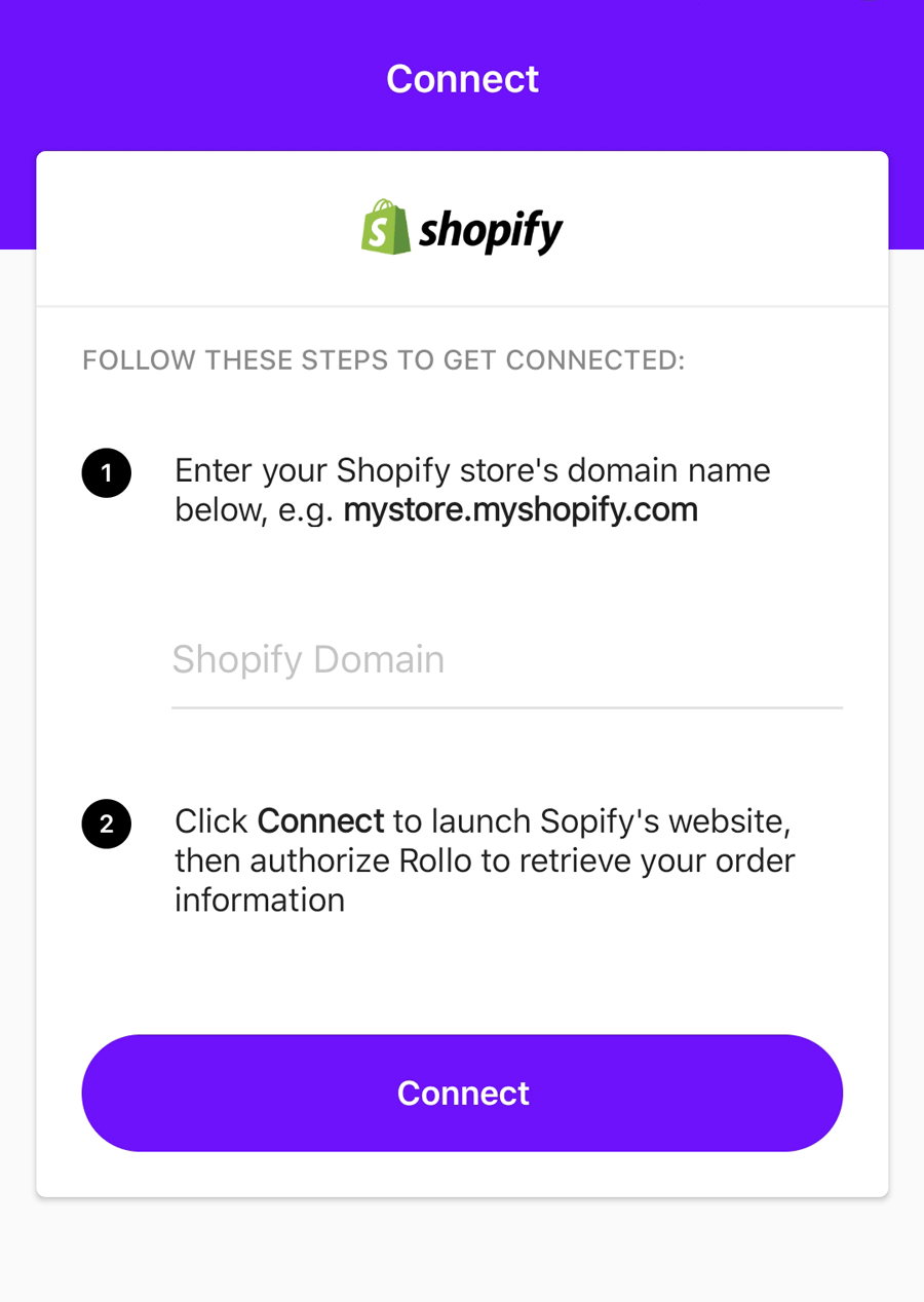 Shopify 6 SHopify connection screen 1